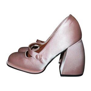 JDYS.W Bulla Retro Babies Satin Mary Janes One Strap Heels Pumps size 36 or US 6